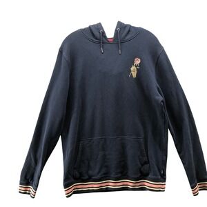 Banks Journal Rose Spider Hoodie Mens Large Navy Blue Pullover Embroidered